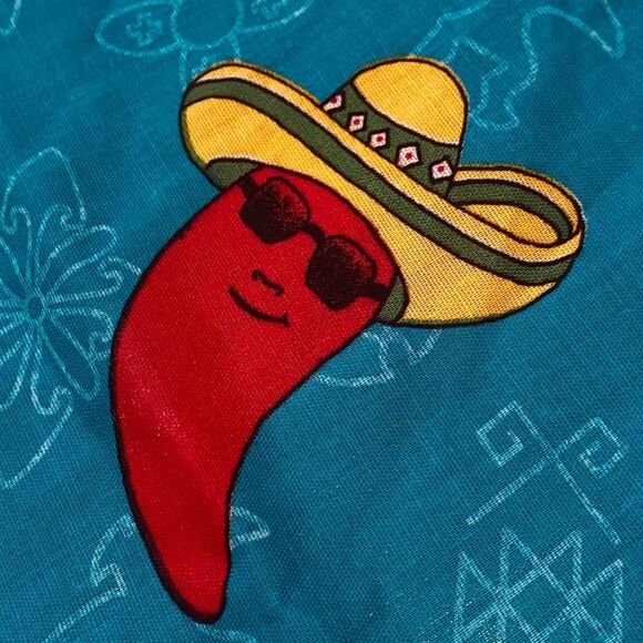 Vintage Hav-A-Hank Red Chili Peppers in Sombreros Bandanna Scarf Kerchief NWOT - Picture 10 of 11